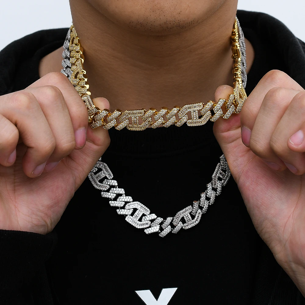 Super September Fashion Miami Cuban Link Chain Iced Out 5A CZ Zircon Hip Hop Necklace Homie Diamond Chain Bracelet Rap Necklace