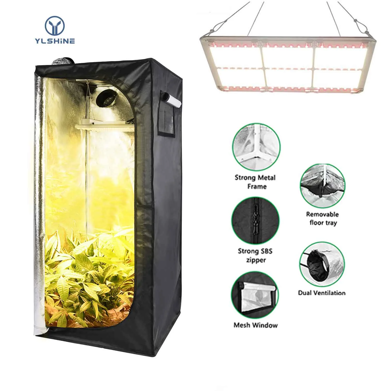 Oversized Complete D600 Grow Tent Kit Hydroponics System Weed Indoor Ventilation Full Set 150x150x200 600x300x200