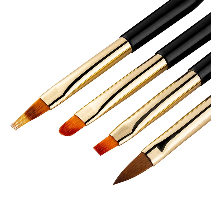 4pcs Hot Selling Multi-functional Nail Brush Set 100% Kolinsky Color suit Acrylic Nail Brush for acrylic