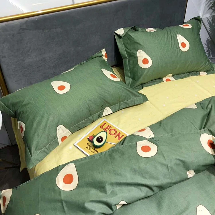 Fruit Print Wholesale Sabanas Bedding Set 100% Cotton Duvet Cover Bedsheet Set