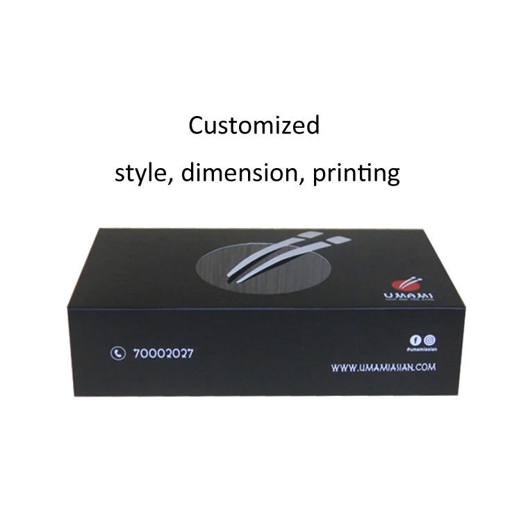 Custom Logo Printing Red Black Takeout Sushi Box Soup Salad Paper Bowl Disposable Takeaway Food Containers