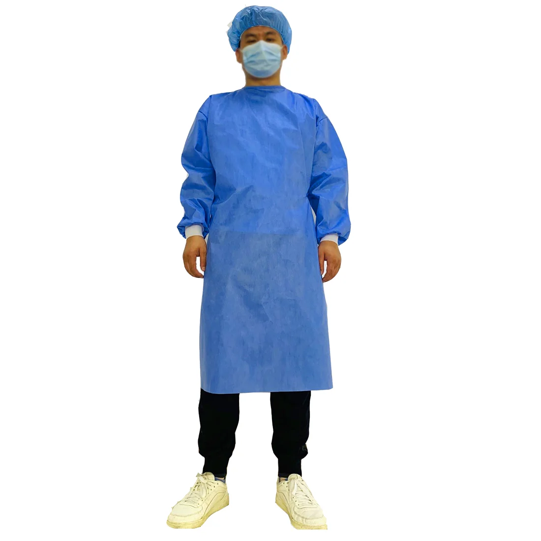 medical  breathable  safety caring  blue color DISPOSABLE  SMS  Surgical PPE Gown for  health care