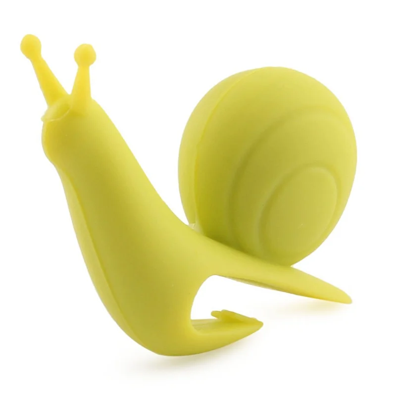 BPA Free Cute Snail Shape Silicone Tea Bag Holder Hangers for Cup Mug