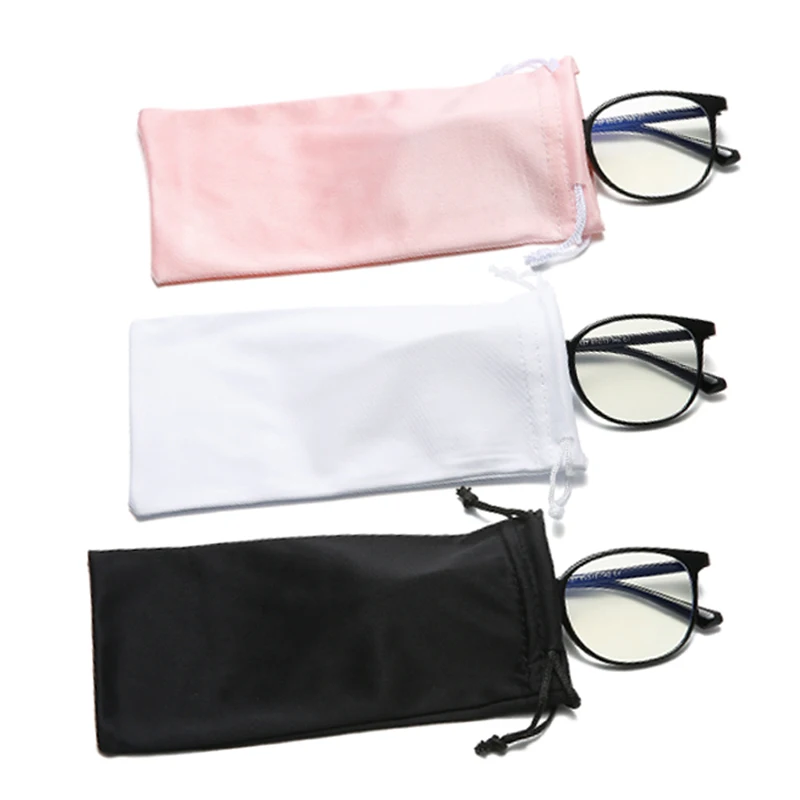 lmamba Custom Logo Soft PU Leather Glasses Case Soft Microfibre Pouch Cleaning Cloth Optical Reading Glasses Case Set