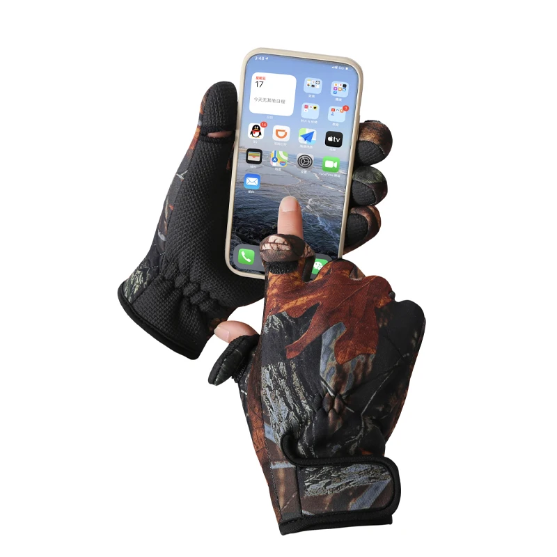 Insulated Stretch Non-slip Best Use Gloves In Cold Weather Custom Neoprene Fingers Fishing Gloves