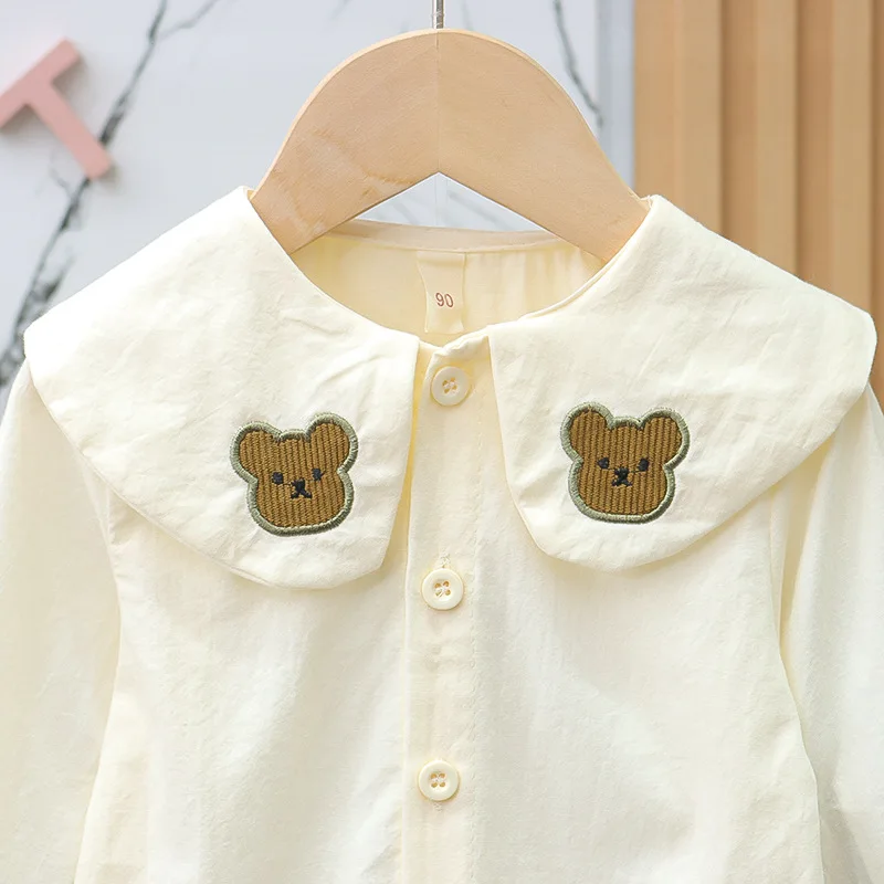 Girls spring and autumn shirt with back skirt 2 sets cute girl baby bear skirt Princess A-line skirt