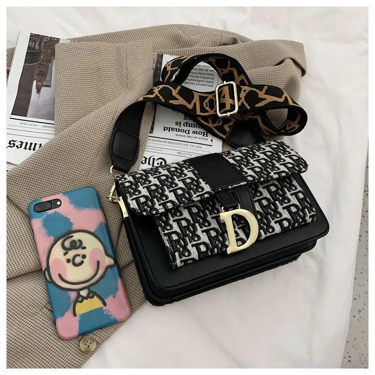 Newest ladies Designer Letter Wide Shoulder Strap Purse bolsos de mano bolsa feminina luxury famous brand name handbag for women