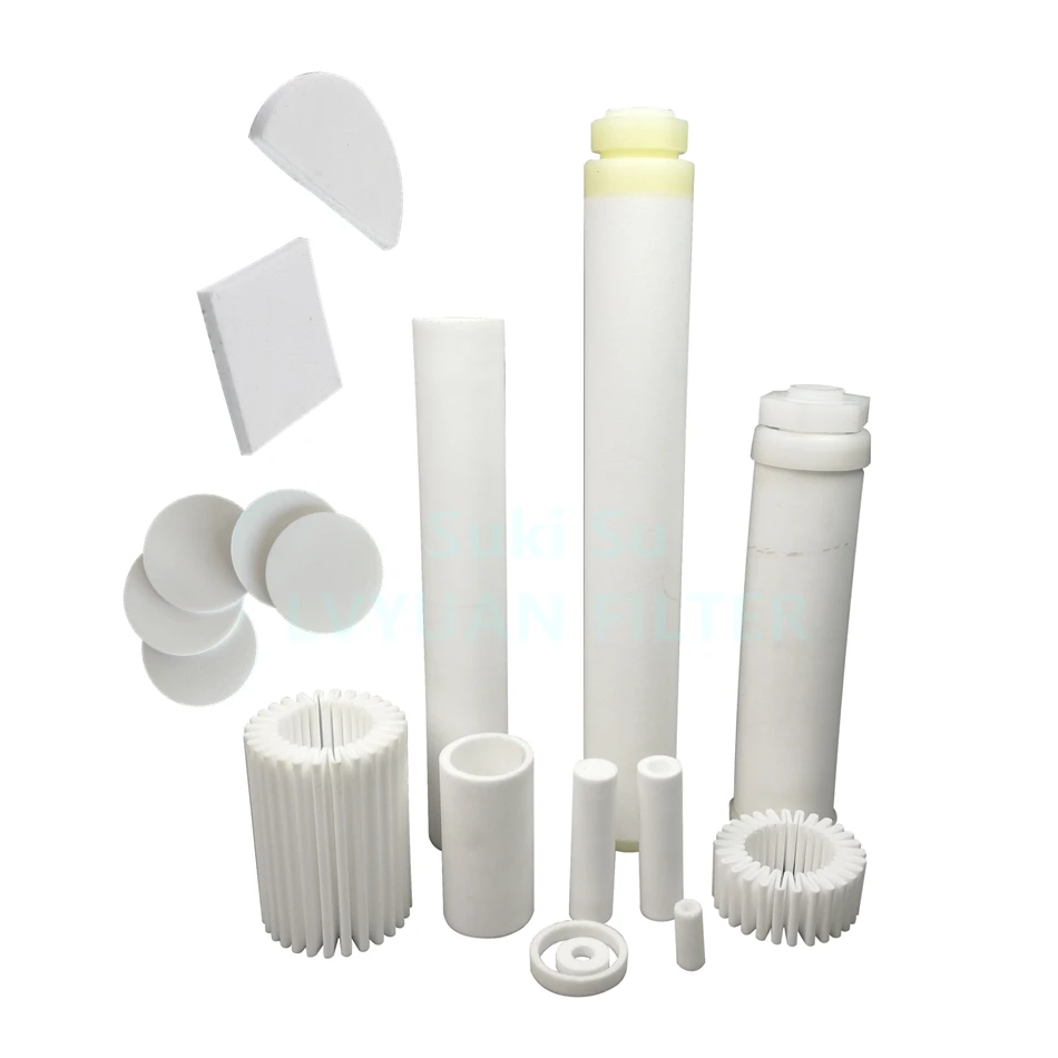 Manufacture Sintered Porous Plastic Filter with PE HDPE PTFE PVDF elements for liquid air gas oil filtration filter