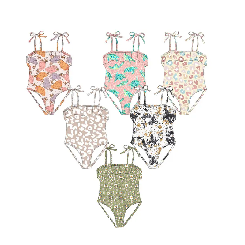 Baby Swimsuit girls Baby one-piece Bikini girls Cute quick dry halter kids swimsuit