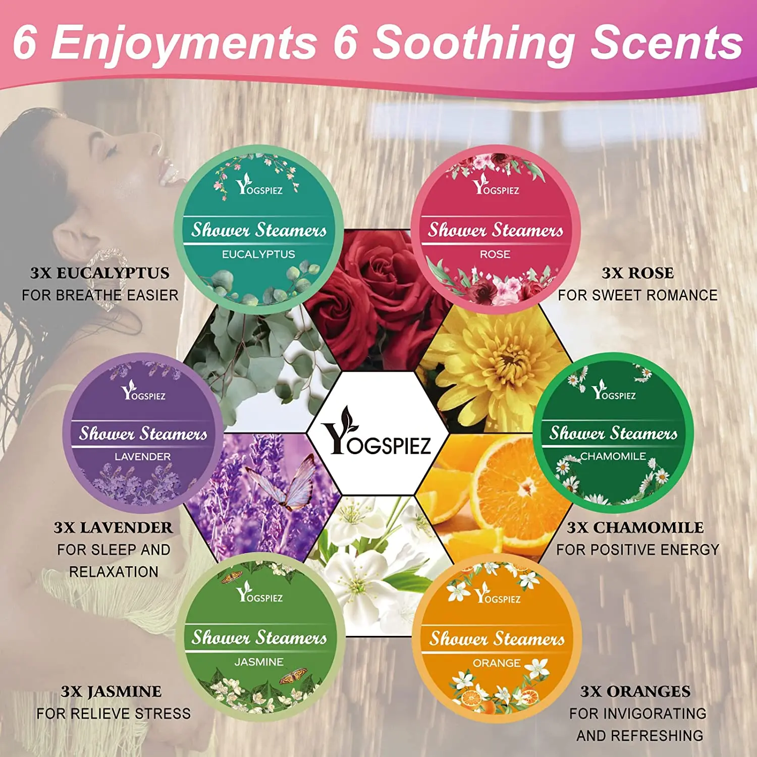 Muran OEM Private label lavender peppermint and eucalyptus Bath Ingredients shower steamers tablets aromatherapy shower steamers