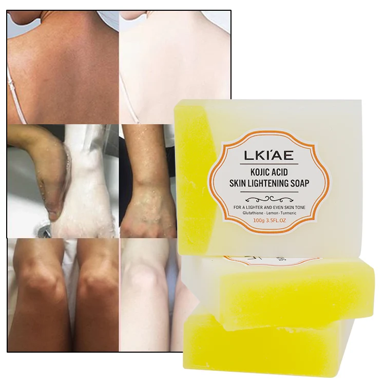 Quality Supplier Skin Whitening Exfoliating Acne Soap 100% Pure Kojic Acid and Lemon Private Label Face Body Soap for Black Skin