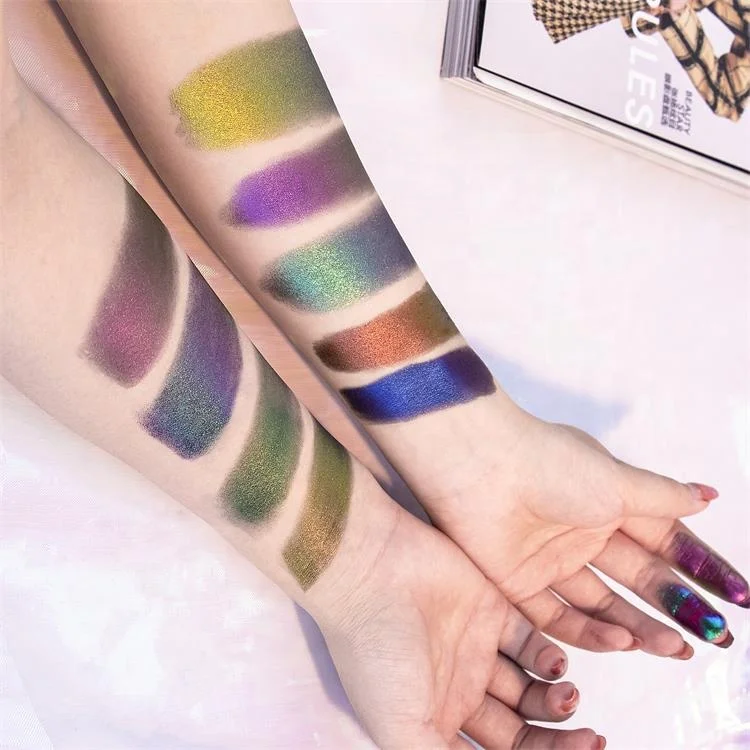 Hot Selling 9 Colors Powder Duochrome Pigment Chameleon Single Eyeshadow