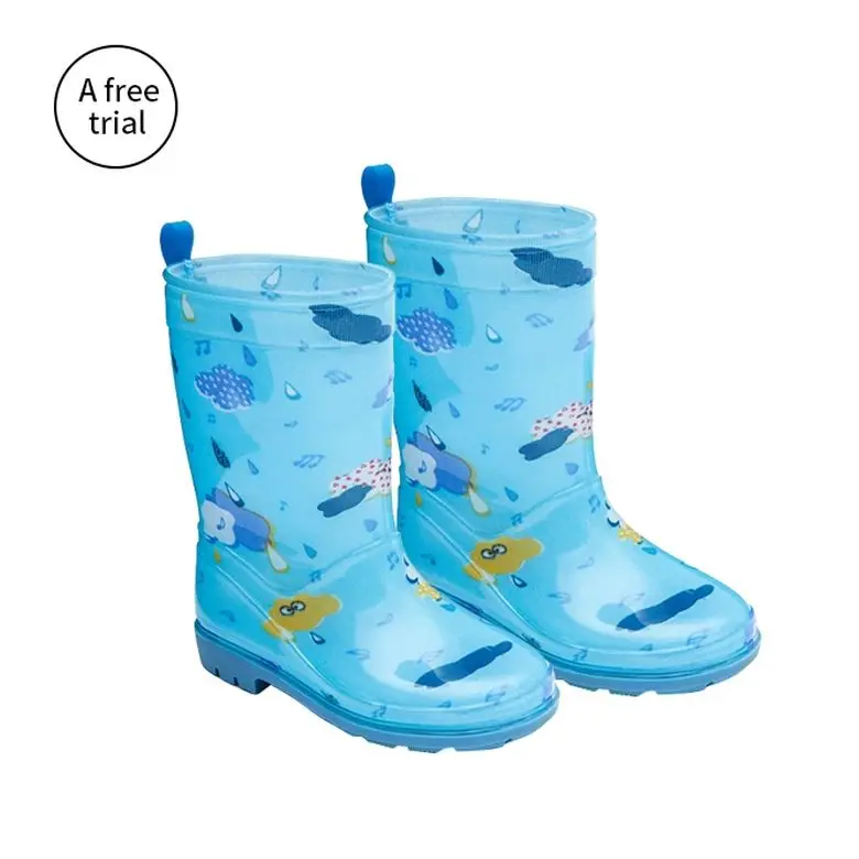 
Factory Direct Childrens Wellies Colorful Snowflower Waterproof And Non-slip Pvc Rain Boots 