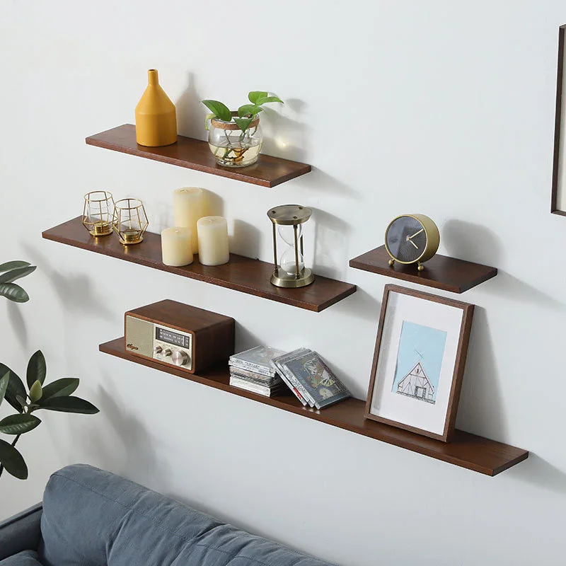 Custom Wholesale assembly MDF floating home wall rustic wood shelf storage decor furniture