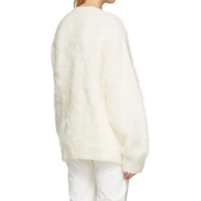 Custom ladies Alpaca Wool Chunky Knit Cardigan Women Brown Coat Cashmere Oversized Fuzzy Mohair Sweaters