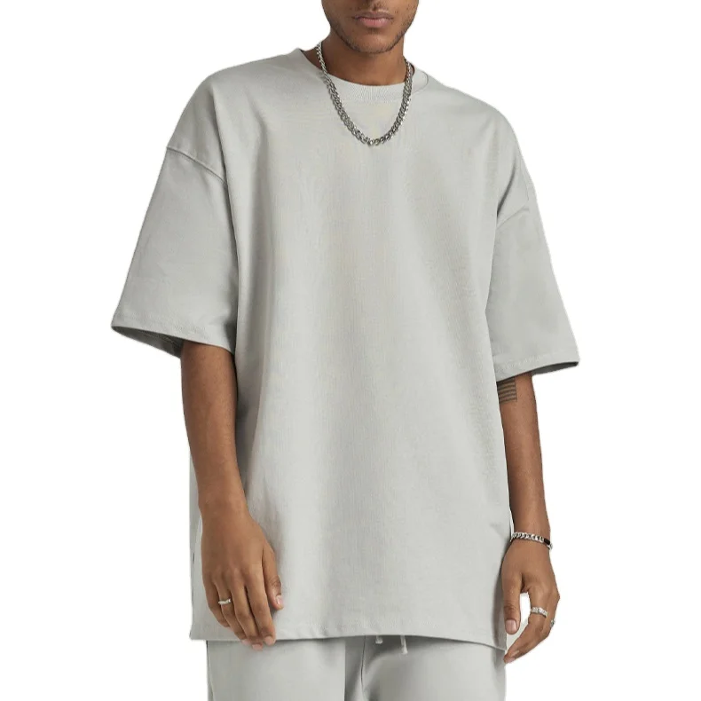 High Quality Men Crew Neck Plus size T-Shirt 100% Cotton Heavyweight Luxury Drop Shoulder Blank T-Shirt For Men