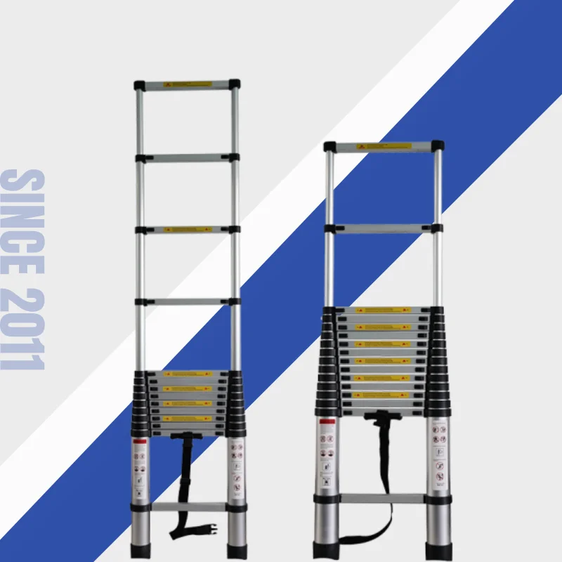 Telescopic  Aluminum Foldable Ladder Non-slip Stable lader