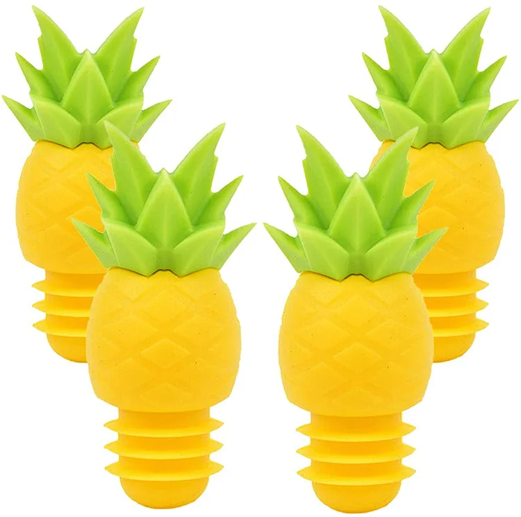 Manufactory wholesale silicone pineapple shape bottle stopper wine bottle plug
