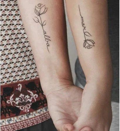 Rose couple love inspiring wrist fingers  water transfer lasting 15 days semi permanent  Tattoo Sticker