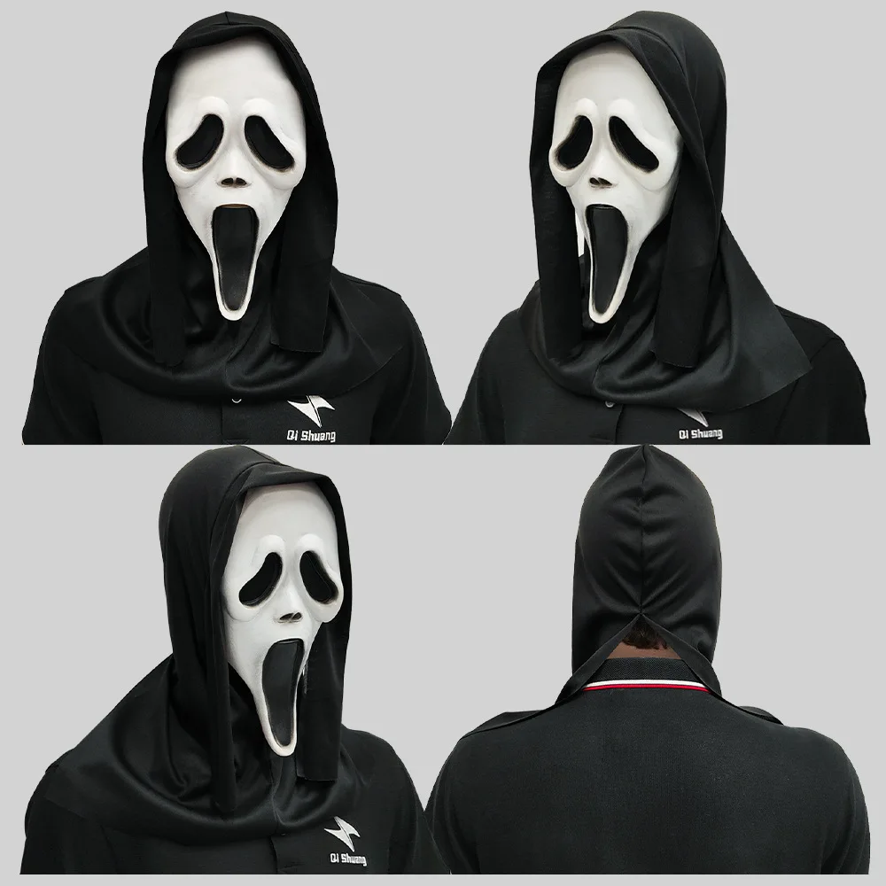Hot Selling Party Dance Costume Latex Mask Skeleton Ghost Face Headgear New Halloween Horror Scream Mask