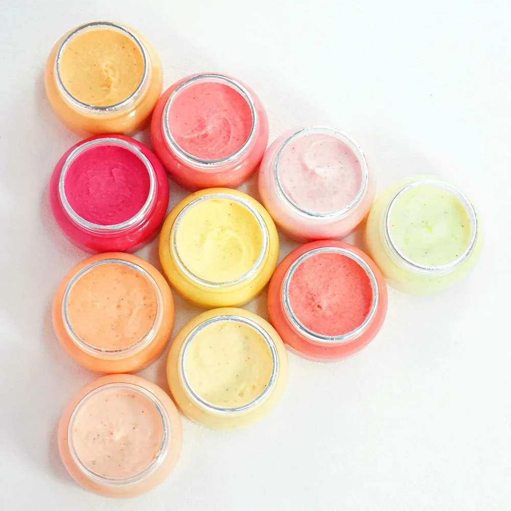 Оптовая продажа частная торговая марка органический персик арбуз зефир фруктовый скраб отшелушивающий взбитый хлопок конфеты для