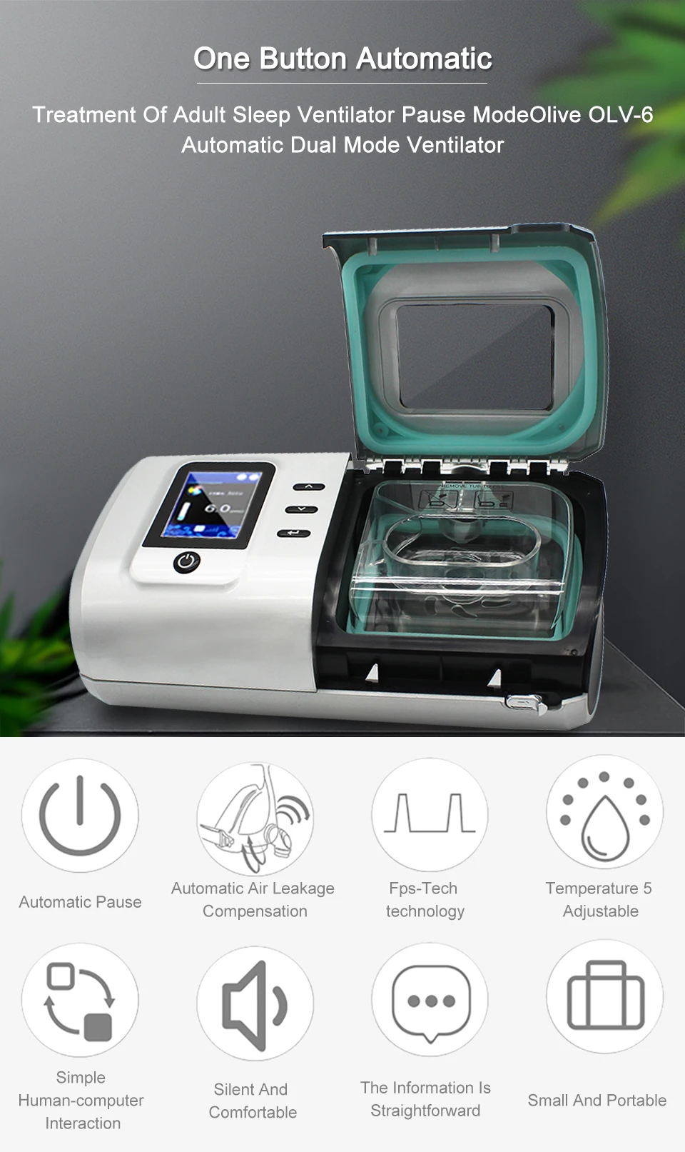 Olive ISO CE Exported To World wide Auto Portable Sleep BPAP CPAP  BIPAP APNEA machine For Home Old Use