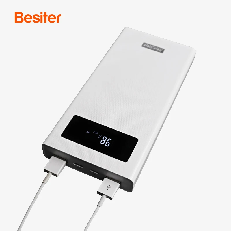 20000 мАч емкость мобильное зарядное устройство Черный power bank с двумя портами USB для быстрой зарядки ЖК-дисплеем батарея портативные зарядные устройства