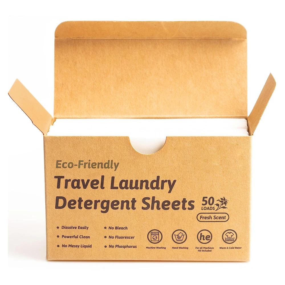 Laundry Detergent Sheets up to 100 Loads Easy to Use Zero Waste Solution Lightweight Powerful Cleaning Ideal for Home and Travel