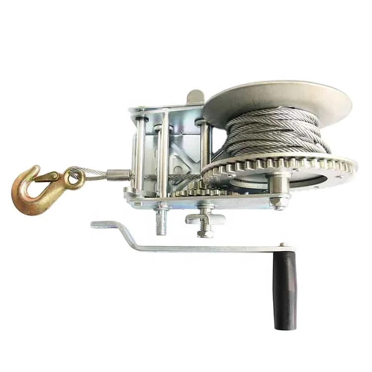 KingRoy 2000lbs portable wire rope pulling manual hand winch cable pulling winch boat trailer winch