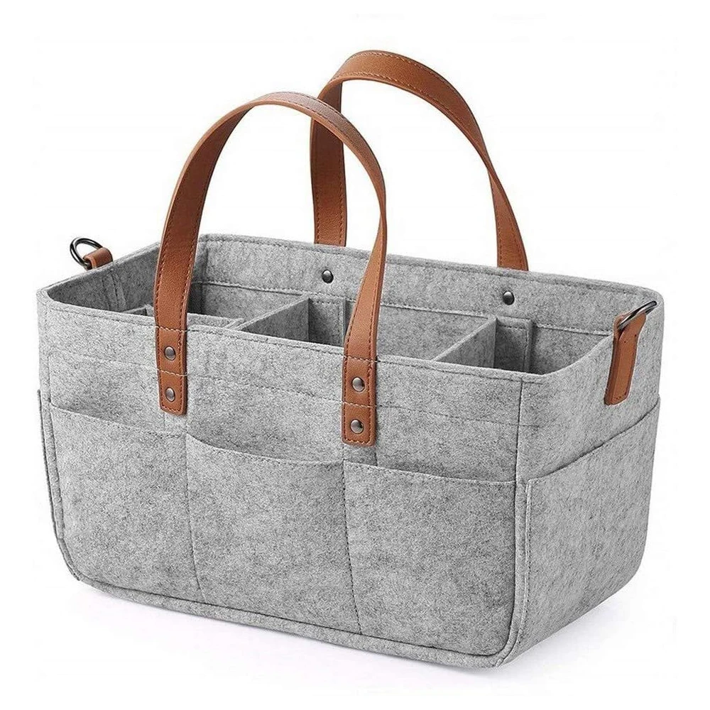 Hot Selling Felt Baby Diaper Caddy Bag Nursery Storage Bin and Car Organizer for Diapers