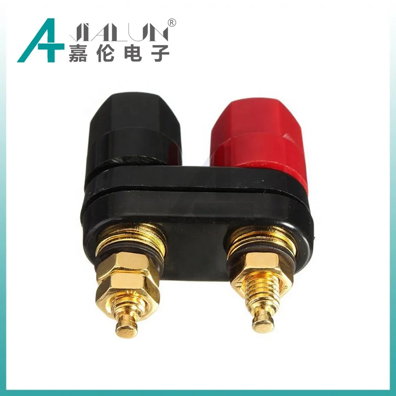 JIALUN Gold Plated Brass Binding Terminal Dual 2-Way M5 Binding Post Power Amplifier