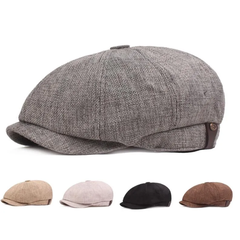 Painter Cap Elderly Men Boina Duck Peaked Caps Casquette Gentleman Newsboy Beret Octagonal Artistic Hat Winter Woolen Beret