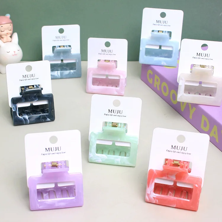 5cm Korean High Ponytail Hair Clip Claw Marble Momose Hair Grab Exquisite Card Shark Hair Claw For Women Custom Logo