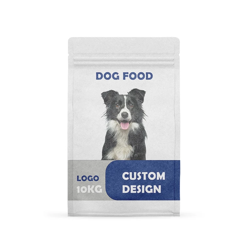 Customized 5kg 10kg 15kg 20kg 25kg seal aluminum foil dog cat plastic flat pet food bag packaging pet food bag