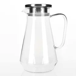 Borosilicate glass teapot China factory custom Glass pitcher with stainless steel lid