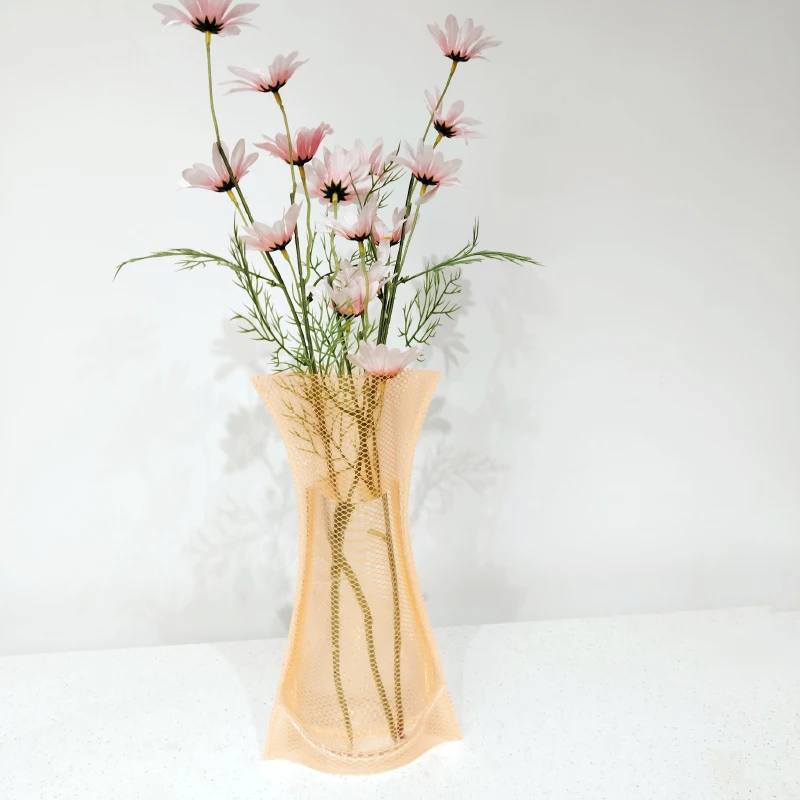 factory direct sale Foldable decorative plastic flower vase for home decor