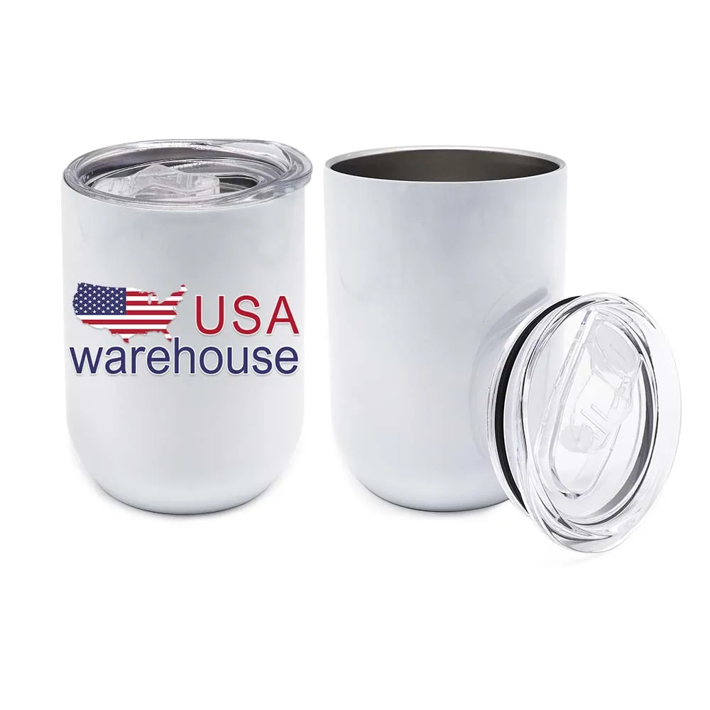 custom logo 12oz travel wholesale sublimation coffee stainless steel double wall cup wine tumbler egg with straw