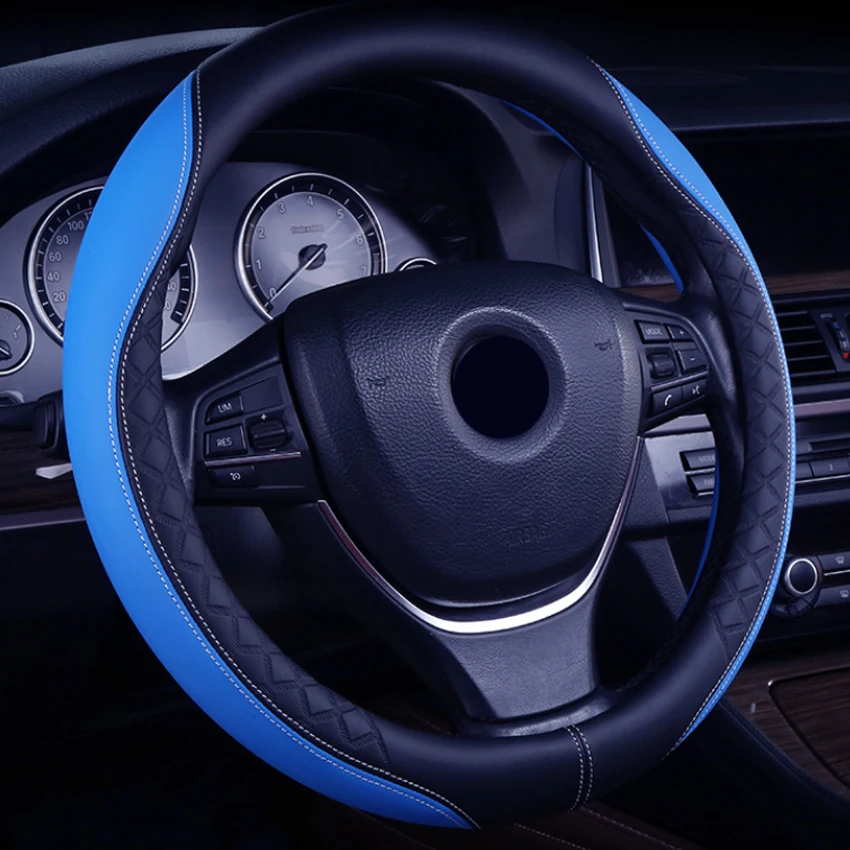 The new four seasons gm steering wheel cover is non-slip and breathable, special leather handle cover for automobiles