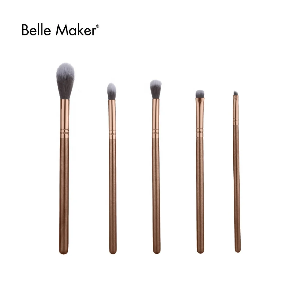 
BelleMaker Glitter Grey Makeup 5pcs beautiful eye makeup Brushes Fashion Professional powder blush foundation eyeshadow brushes 