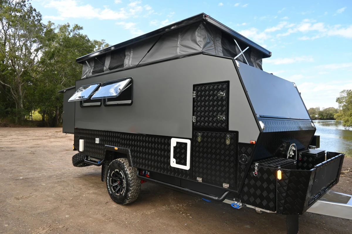 
2021 Ecocampor 13FT Full Off Road Hybrid Caravan Pop Up Camper Trailer with Internal Ensuite for Sale 