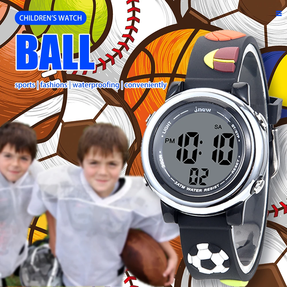 Digital Sport Outdoor Multifunctional Chronograph LED Waterproof Alarm Calendar Analog Watch For Children