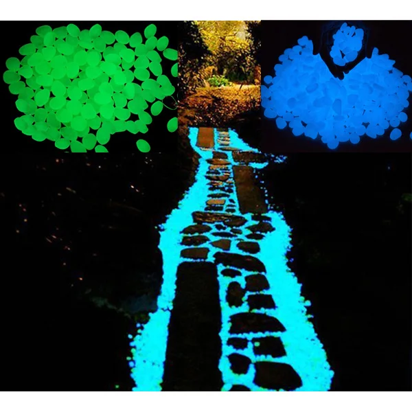 photoluminescent long after glow in the dark luminous luminescent garden pathway walkway paving cobblestone pebble rock stone