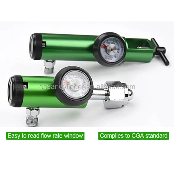 2022 Hot Sale CGA870 Click Regulator Medical Pressure Oxygen Regulator with Flowmeter