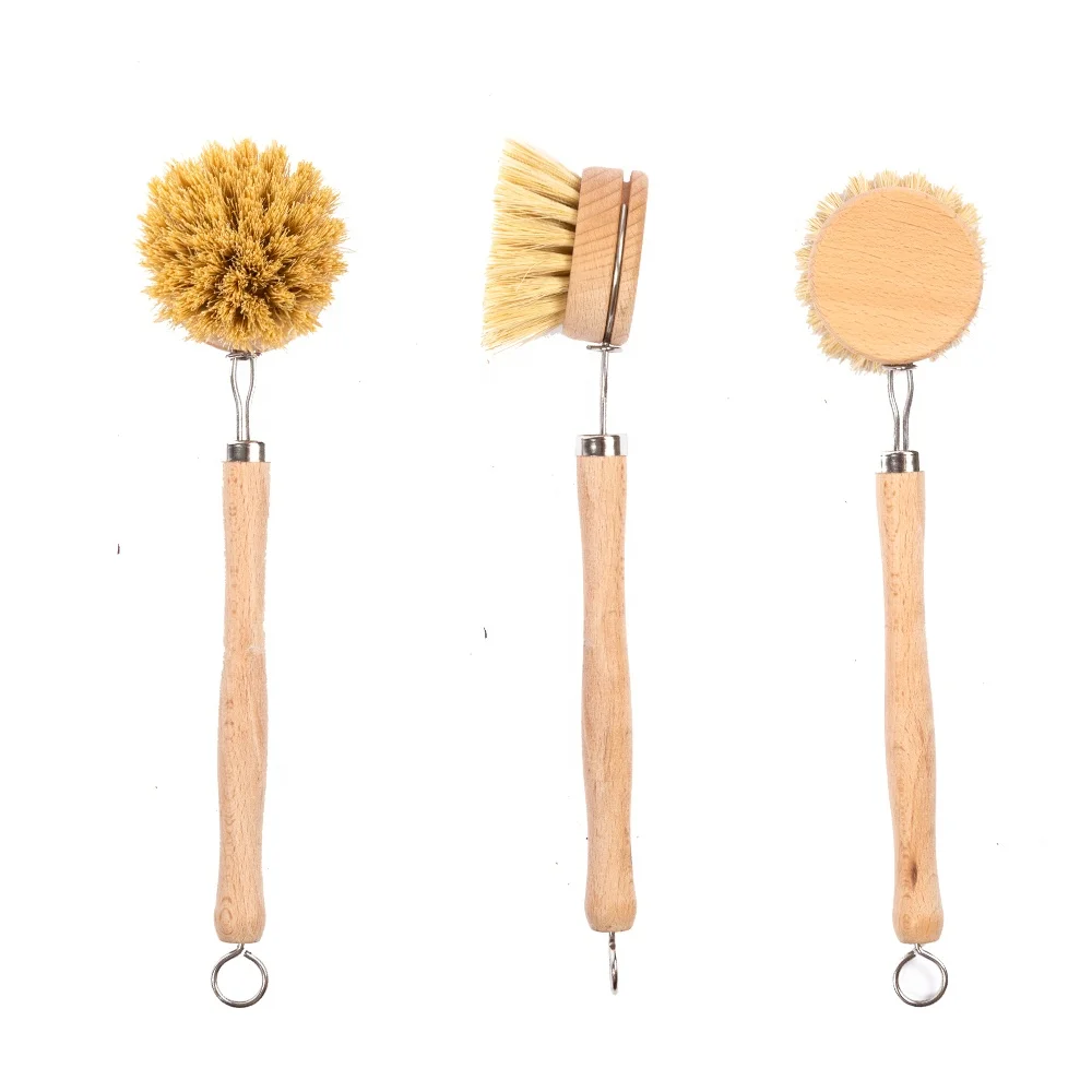 Dish Brush Bamboo Kitchen Cleaning Brush Bamboo Dish Pot Manufacture Bamboo Tampico Wood Handle Natural House Kitchen 100 Pcs
