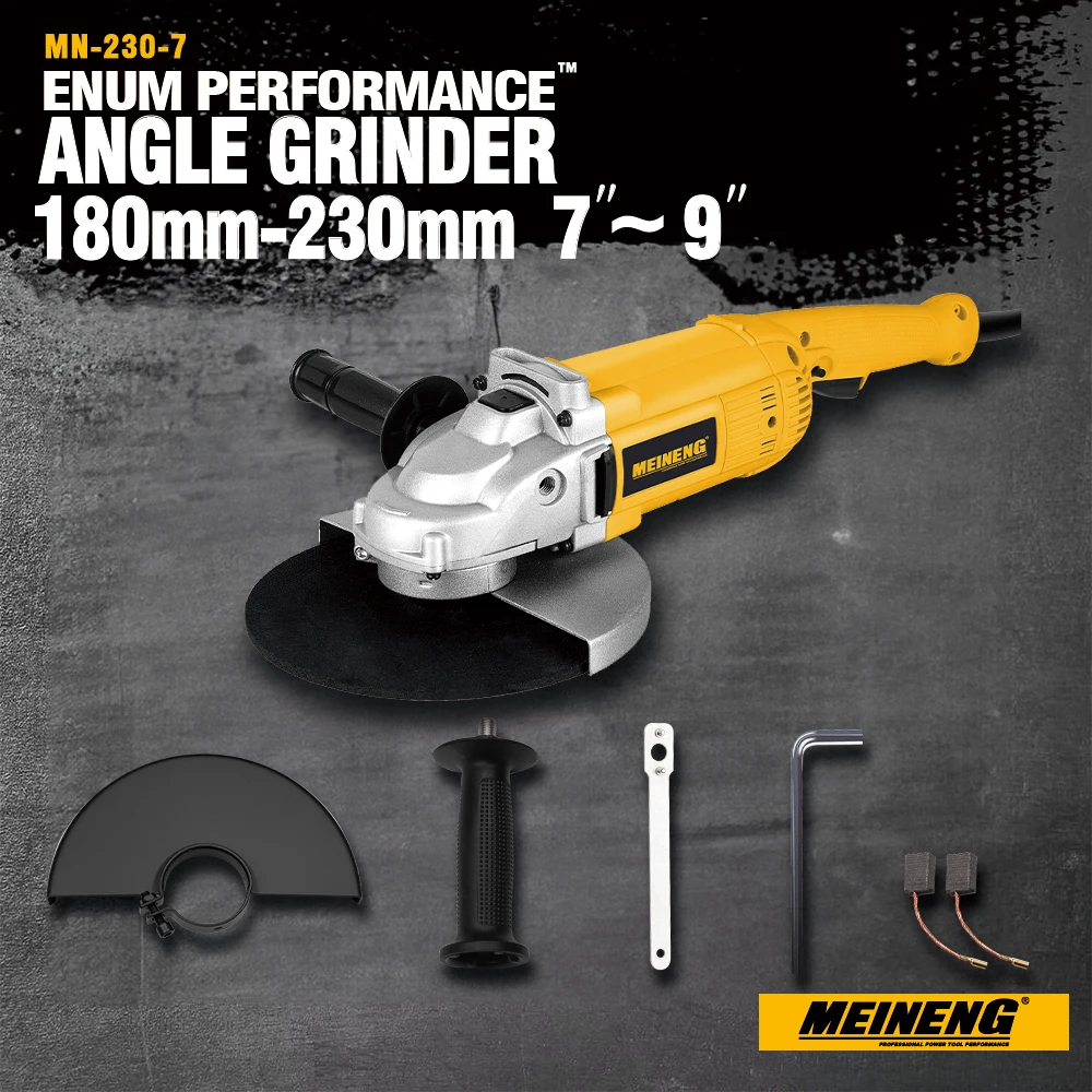 2000W Gander Cutter Industrial Grade Electric Tools 230mm Cordless Angle Grinder with Trigger Switch 110V for DIY Projects