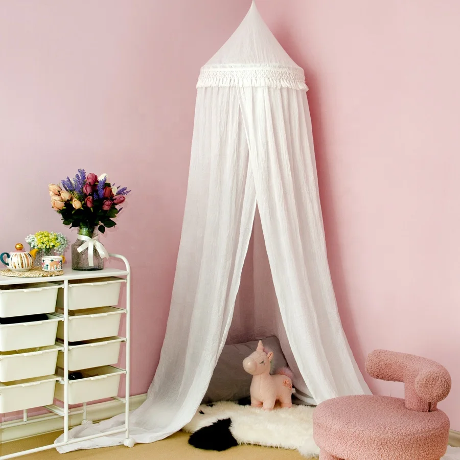 100% cotton kids bed curtain baby bed canopy