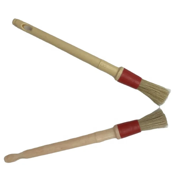 Round Sash Brush, No.8  with plastic ring and handle  for Chip Brush Italian technique  Chip round head Brush