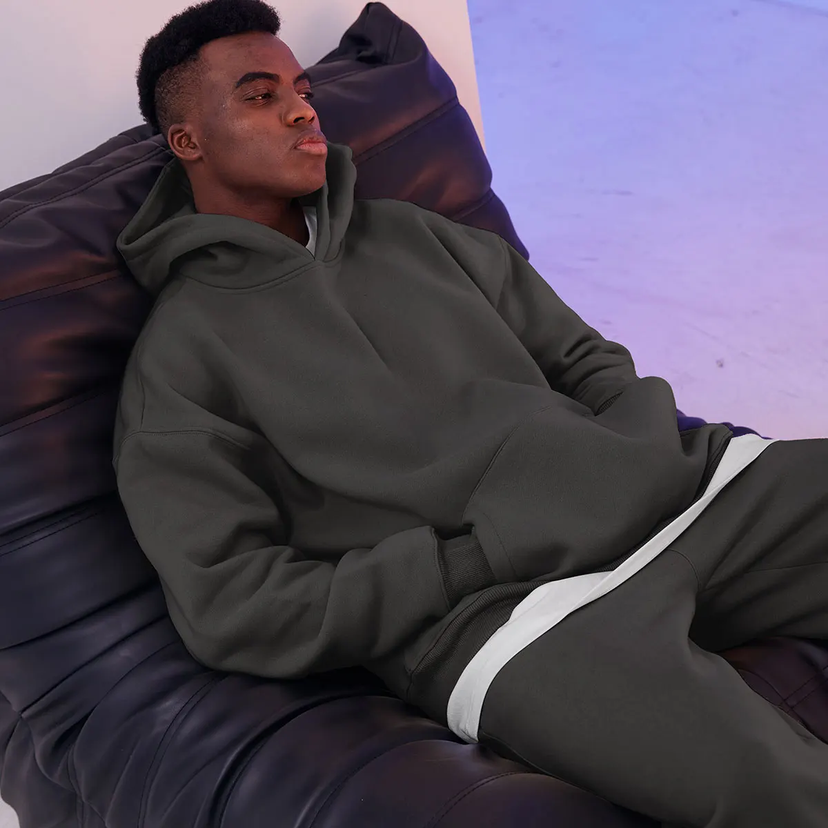 High quality heavyweight cotton streetwear clothes fleece sweatshirt custom 400 500 gsm puff print logo oversized hoodies men
