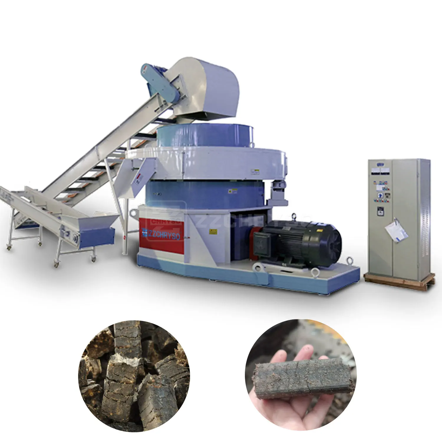 High Efficiency Cow Dung Briquette Machine Manure Solid Wood Sawdust Biofuel Briquette Press Machine Made In China