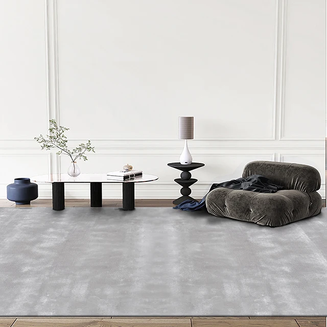 Handmade Modern Minimalist Tufted Carpet Wool Washable Custom Size Home Living Room Bedroom Bathroom Door Ice Spun Silk Style